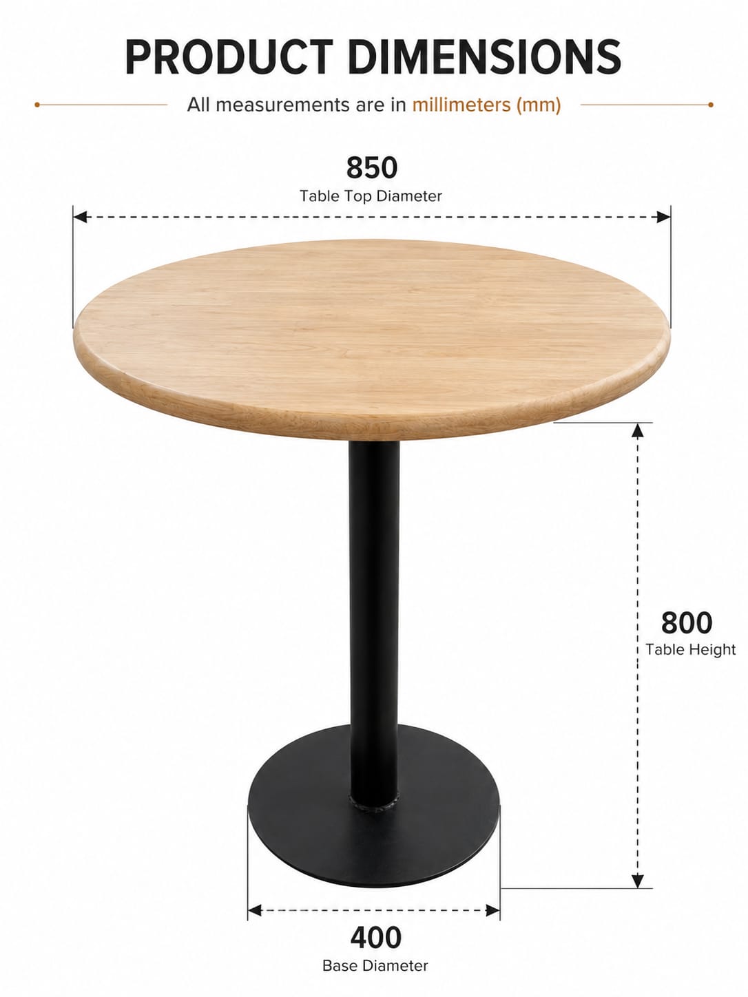 Wooden Round table in Birch Plywood wood